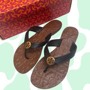 Tory Burch Tumbled Leather Thora Sandals